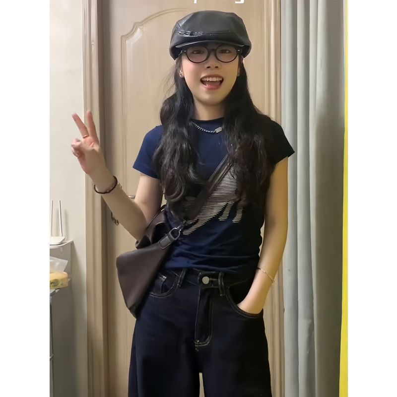 奧代爾精棉1*1羅紋美式正肩修身顯瘦小眾辣妹純棉上衣