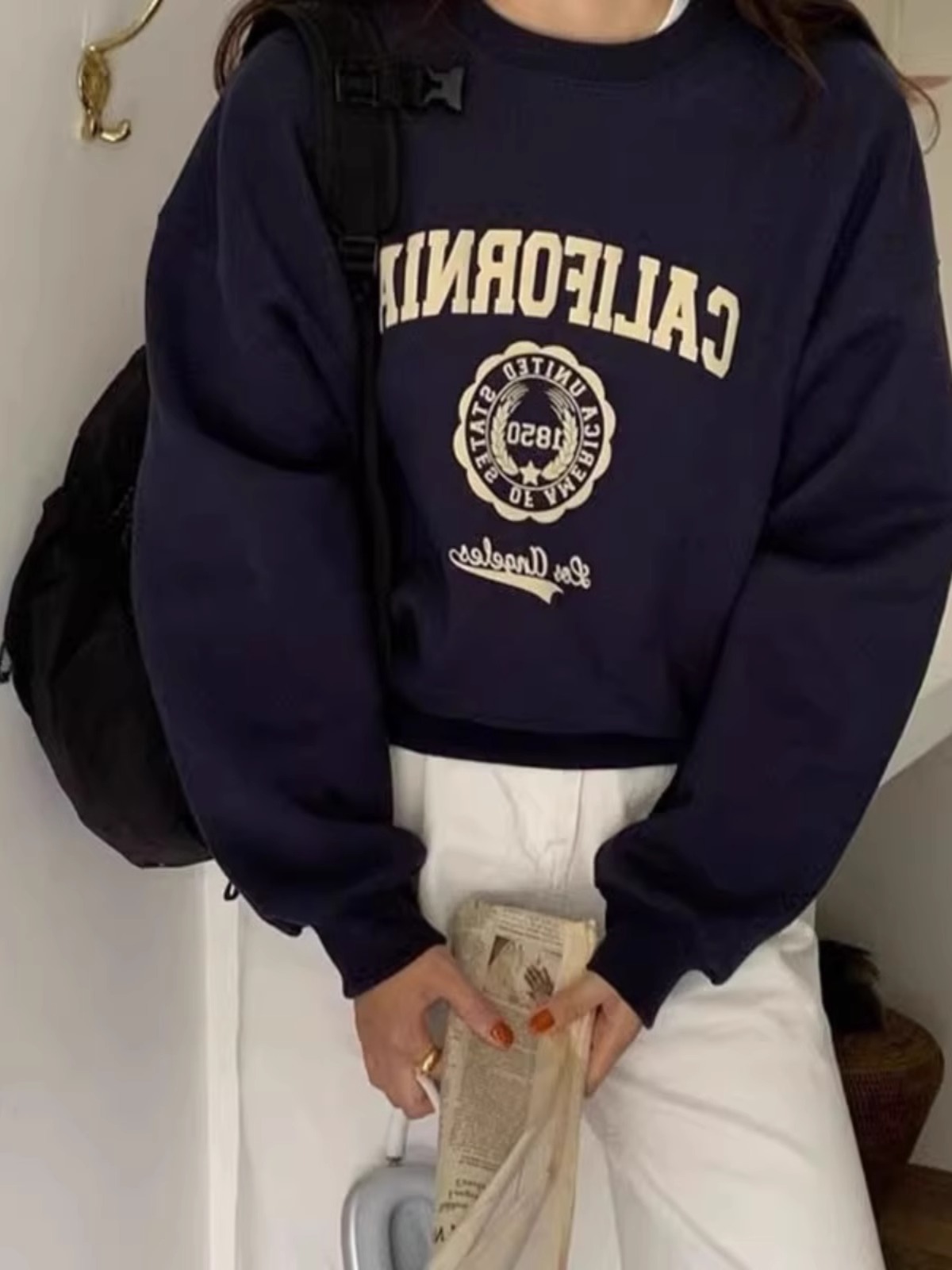 Cotton-Blend Milk Silk 320g Silver Fox Fleece 420g Hooded Crew Neck Double Cap Loose Sweatshirt