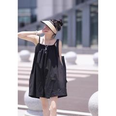 French temperament black suspender jumpsuit for women 2025 summer new style fashionable loose casual slim wide-leg shorts