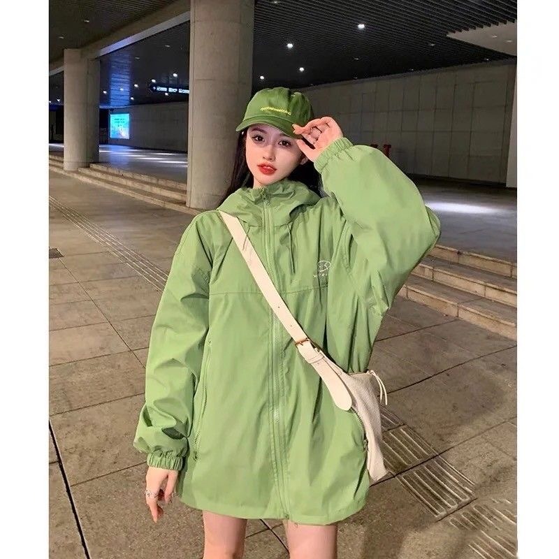 Autumn/Winter American Style Avocado Green Embroidered Outdoor Performance Hooded Jacket with Zipper and Trendy Brand Jacket