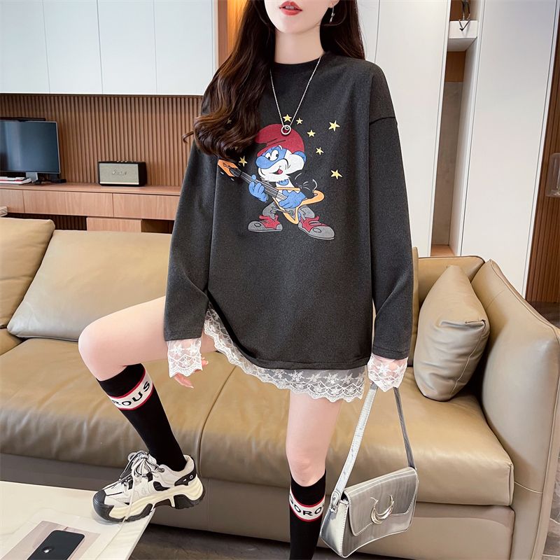 Real photo 2025 Spring and Autumn Thread German Velvet Polyester Fiber New Loose Base Shirt T-shirt for Women