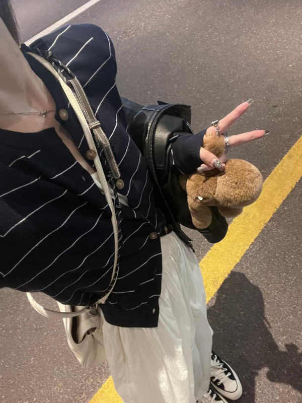 小香風條紋針織開衫女2025新款春秋內搭長袖打底衫獨特超好看上衣