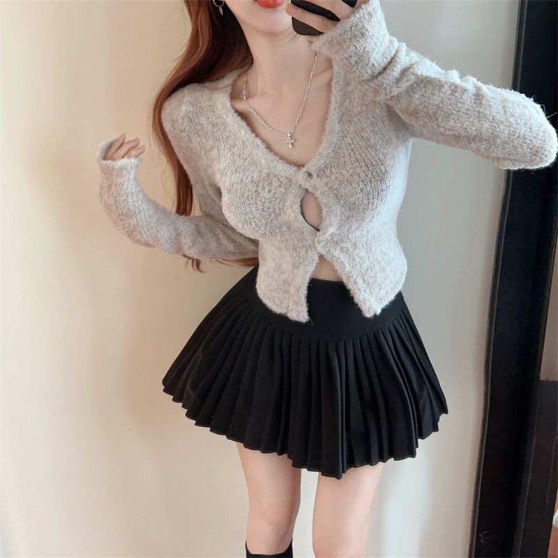 Good quality pleated skirt four seasons white anti-leakage small size half-sleeve skirt women's clothing hot girl A word short skirt JK 