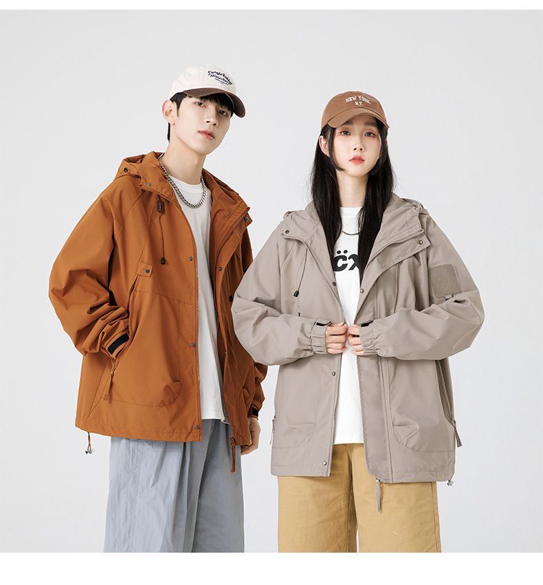 Couple outdoor workwear windproof loose jacket jacket