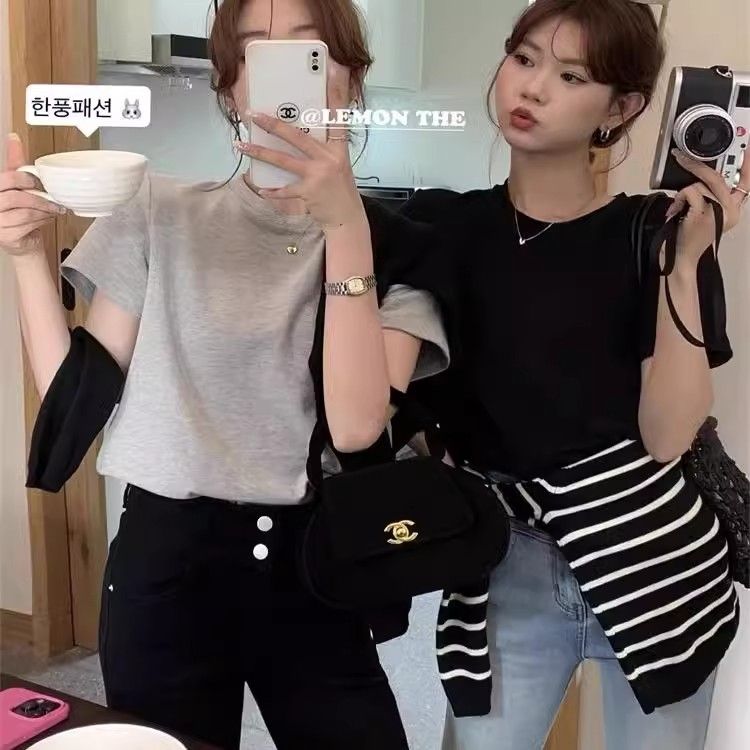 純棉寬鬆短袖T恤女打底衫