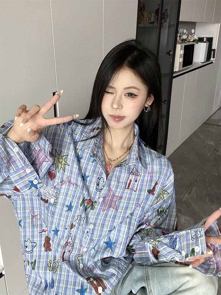 原版做工 刺繡 廣州原版面料 格紋polo領襯衫女
