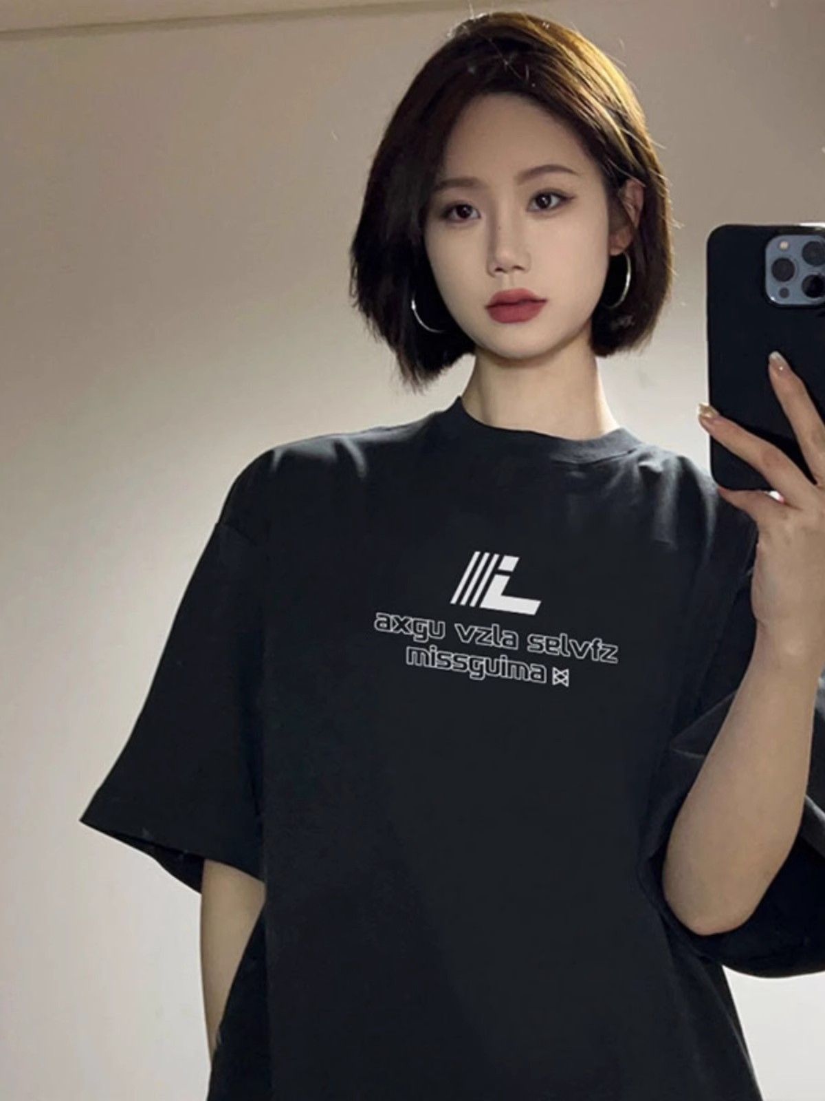 高品質純棉220克精梳緊密100%棉  寬鬆短袖t恤女