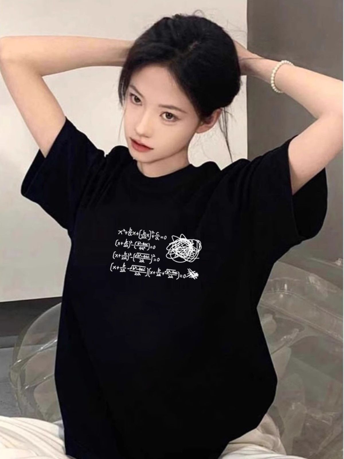高品質純棉220克精梳緊密100%棉  寬鬆短袖t恤女