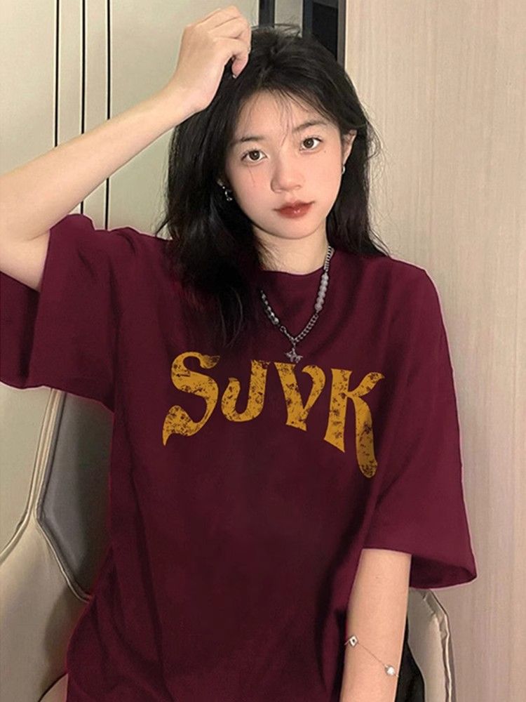 高品質純棉220克精梳緊密100%棉直播同品寬鬆短袖t恤女