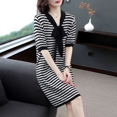 Fat mmt shirt fashionable large size women's clothing fat sister summer clothing 2025 new loose belly covering dress reduce age