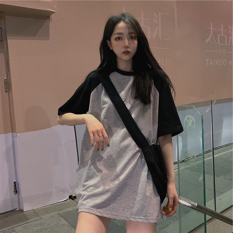 短袖T恤女寬鬆韓版夏季純色上衣