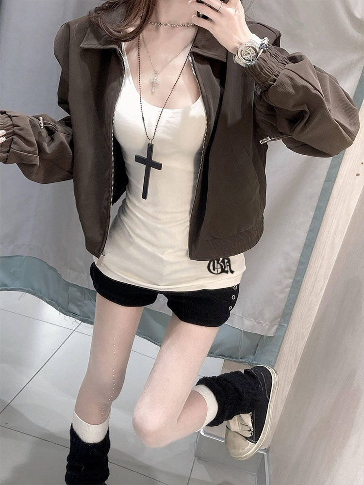 210克純棉螺紋1*1 修身吊帶背心女內搭打底衫美式辣妹