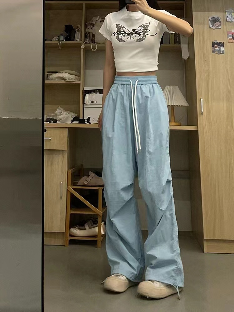 Official picture dopamine wear quick-drying casual sports trousers paratrooper pants trendy pocket loose style