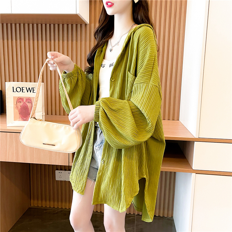 Original quality official picture polyester fiber 2025 summer front short back long solid color hooded shirt for women