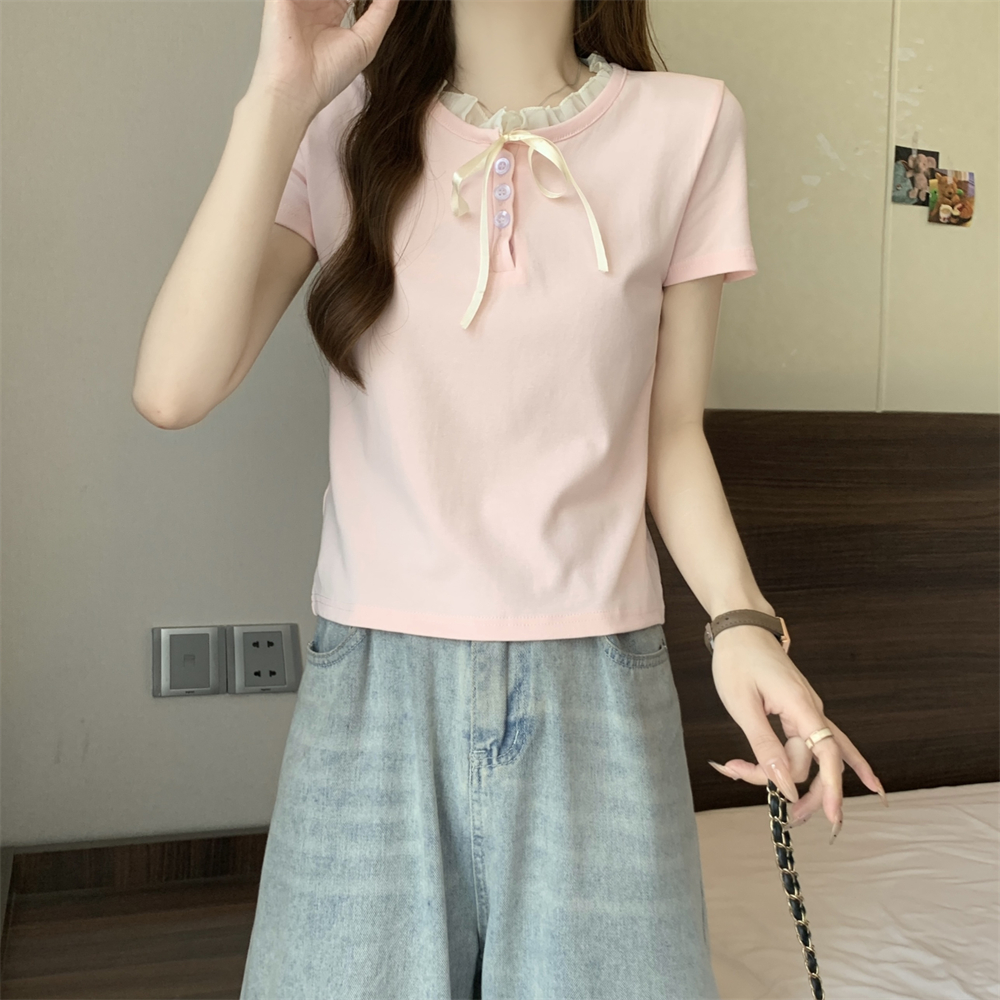 實拍 40支純棉210克92棉/8氨綸短袖T恤女假二件