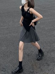 1*1隨心裁 260克美式不規則短款吊帶背心新款辣妹上衣