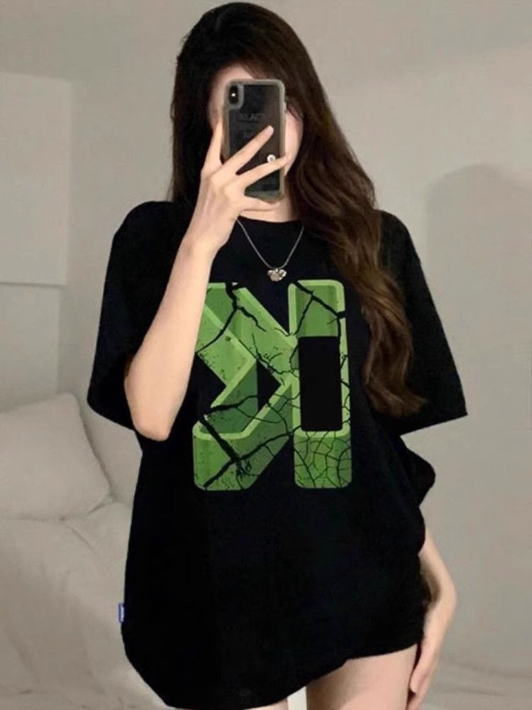 高品質純棉220克精梳緊密100%棉 寬鬆短袖t恤女