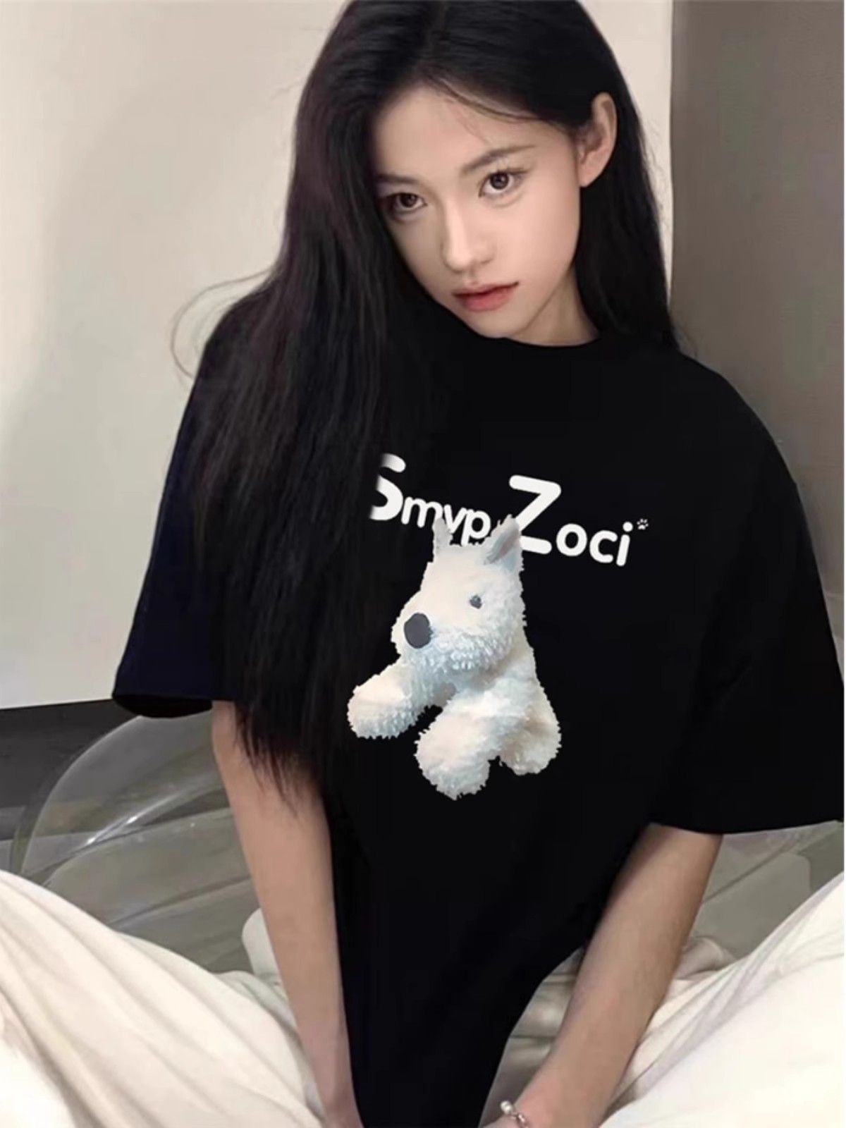 高品質純棉220克精梳緊密100%棉  寬鬆短袖t恤女