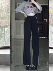 Photographed Spring Korean Bar Straight Leg Sports Casual Loose Wide Leg Pants Ins