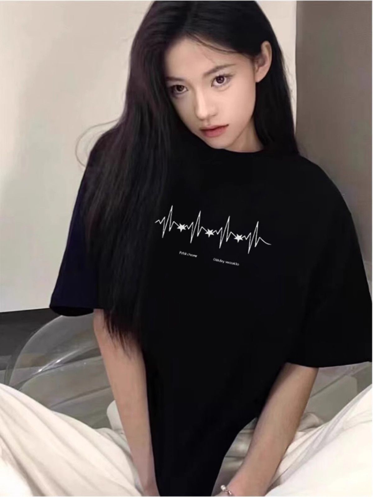 高品質純棉220克精梳緊密100%棉直播同品 寬鬆短袖t恤女