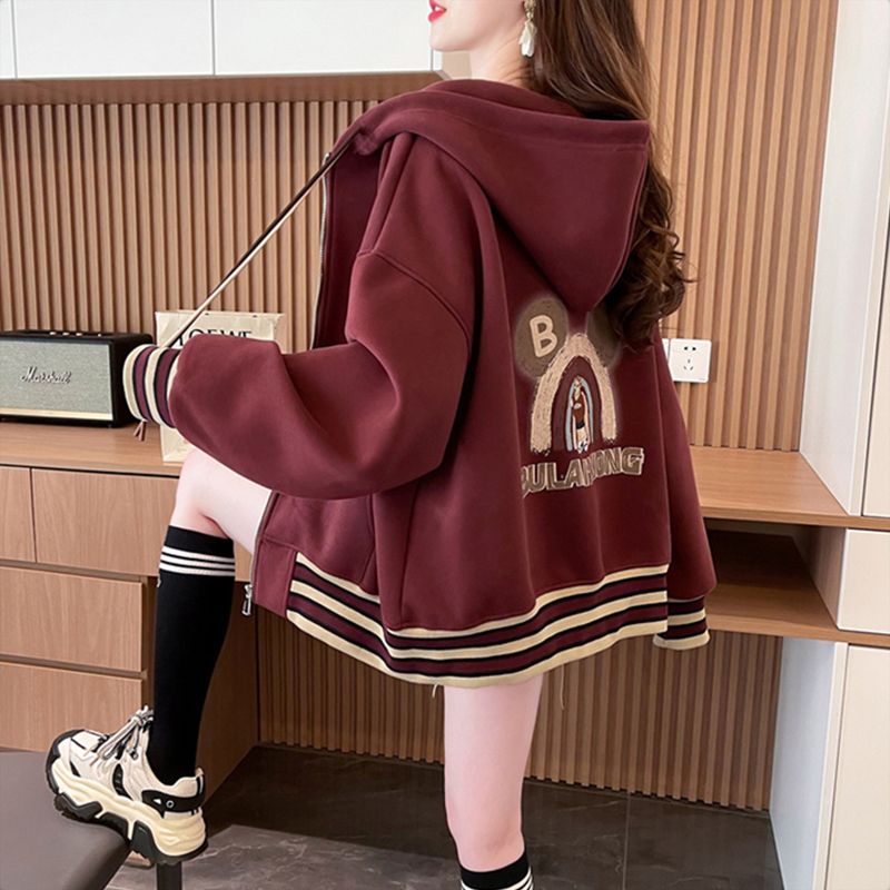 Official image imitation cotton composite milk silk design is super good-looking baseball uniform hooded jacket