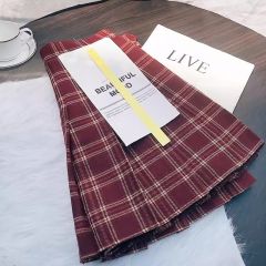 Good quality + safety pants + zipper + button pleated skirt JK skirt plaid skirt spring and summer short skirt
