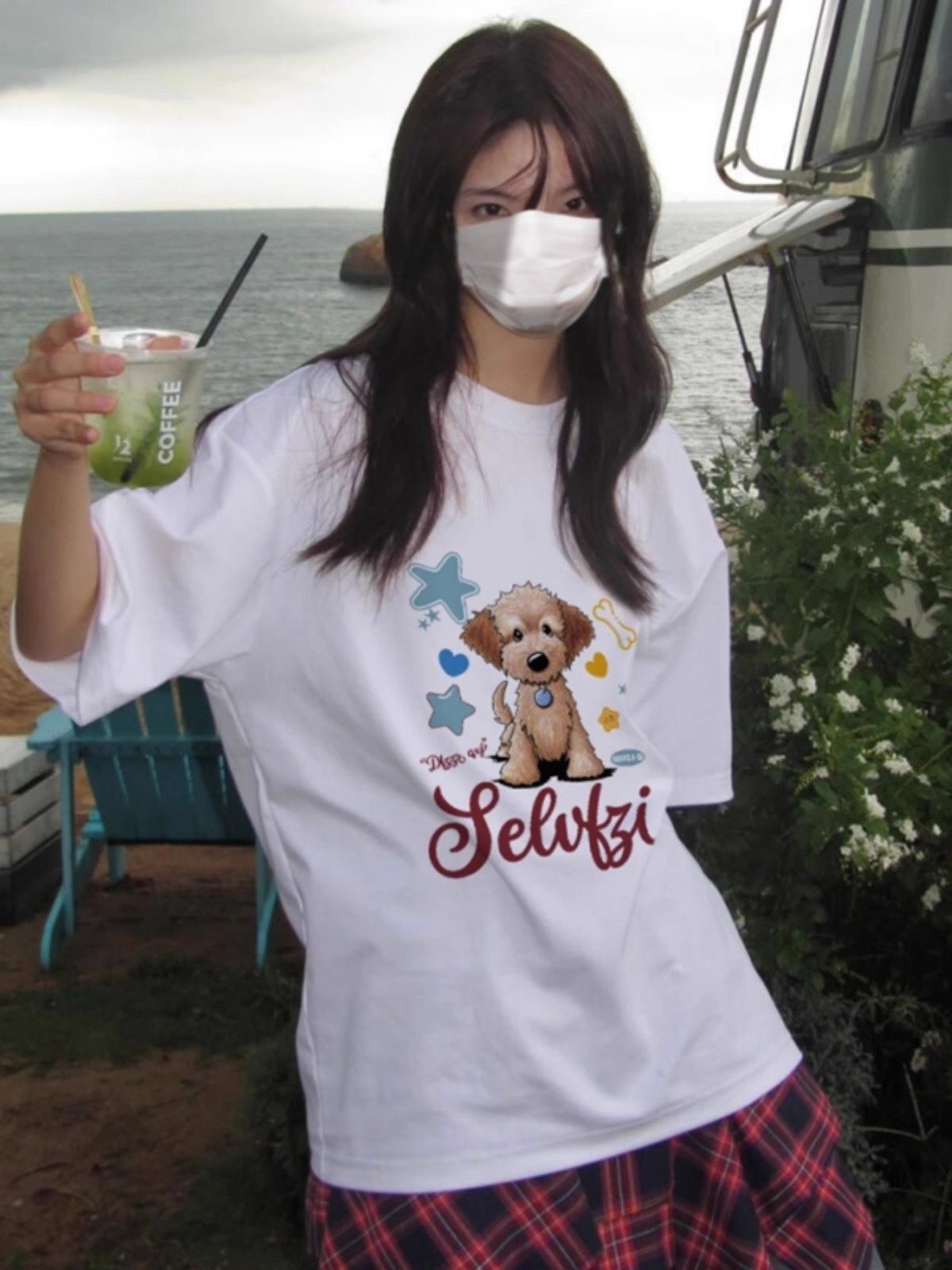 高品質純棉220克精梳緊密100%棉 寬鬆短袖t恤女