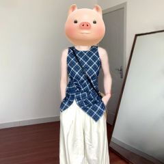 藍色格紋吊帶背心女夏外穿2025新款高級設計感小眾不規則無袖上衣