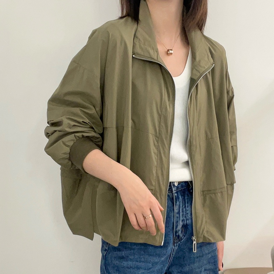 2025新秋立領拉鏈防曬衣女春夏新薄款女裝時尚洋氣短款外套潮