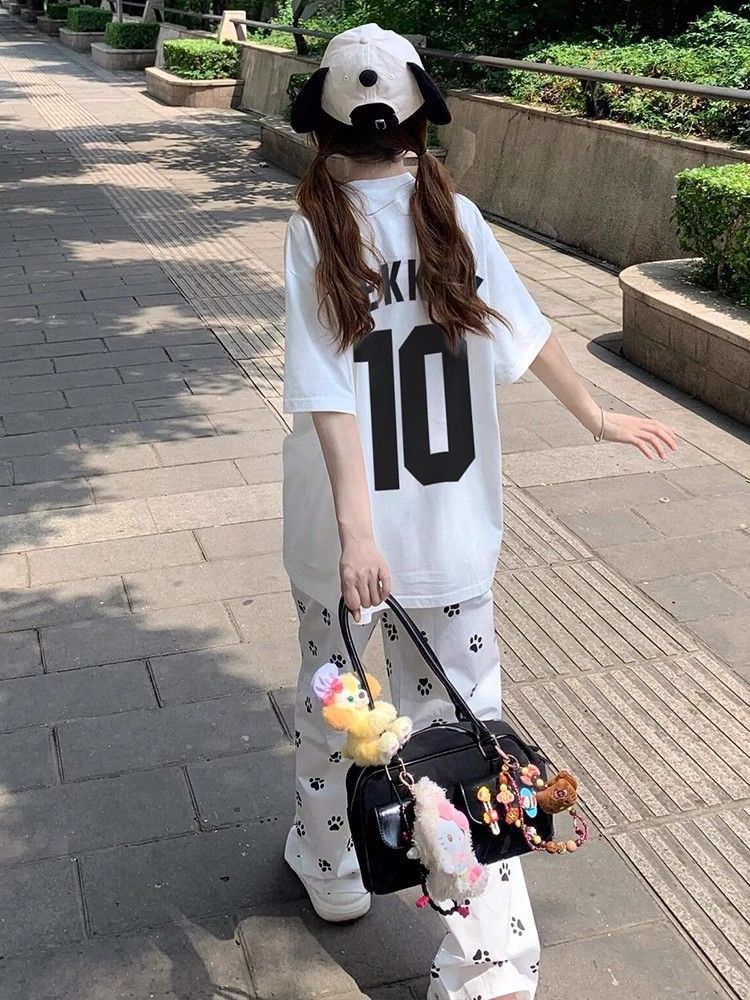 高品質純棉220克精梳緊密100%棉直播同品寬鬆短袖t恤女