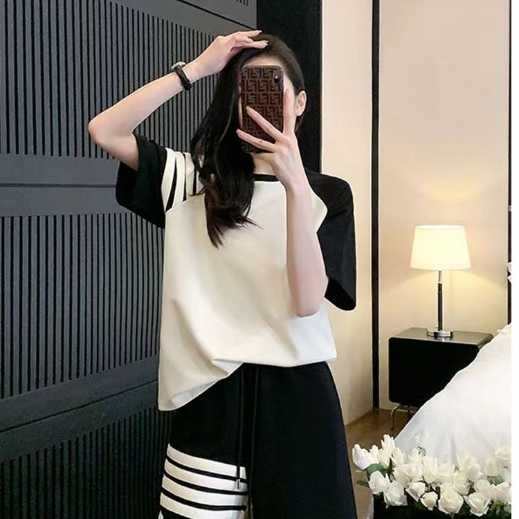 小個子寬鬆顯瘦休閒時尚運動短袖短褲套裝女夏季兩件套女