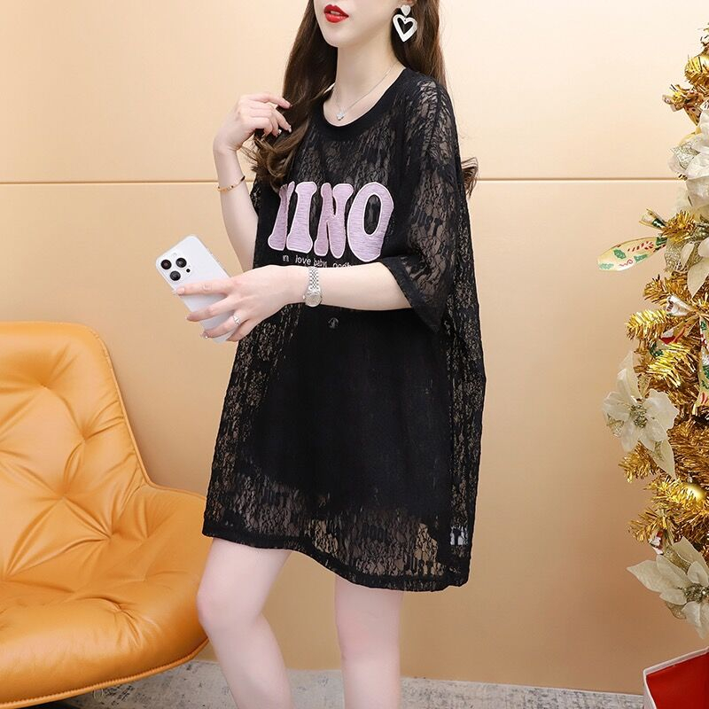 Quality/Pure Cotton Lace Hollow/Rear Collar/Wrinkle Applique Embroidery Craft Short Sleeve T