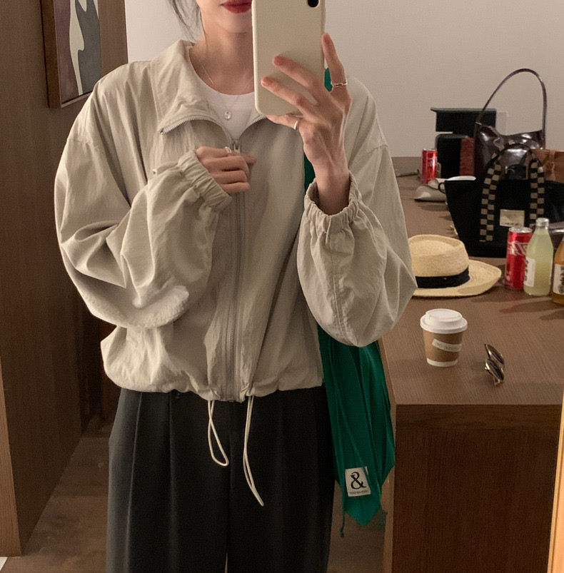 2025 New Spring Summer Sun Protection Thin Style Korean Dongdaemun Slimming Youthful Versatile Loose Hooded Sweatshirt