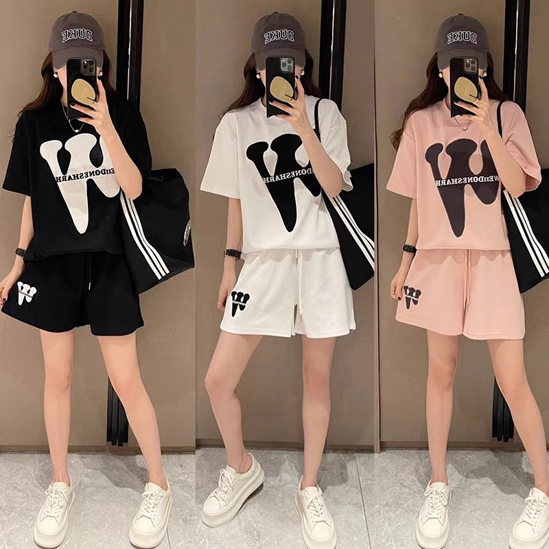 歐貨小個子休閒運動服套裝女夏季寬鬆韓版時尚洋氣短袖短褲兩件套