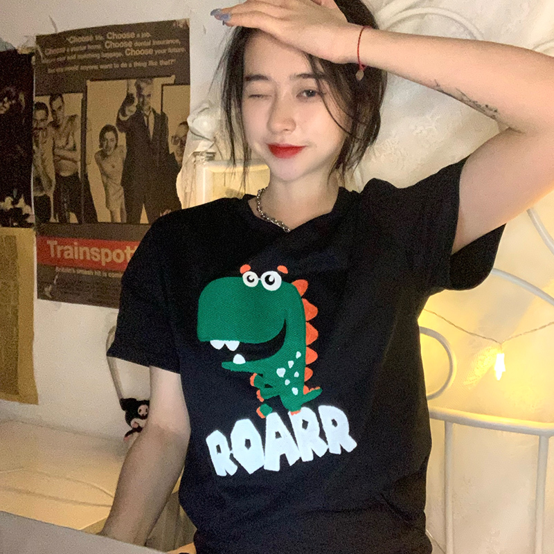 實拍 拉架棉2025夏裝新款韓版小眾款BM重工刺繡短袖t袖女