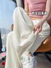 原版奶芙立體腰 奶芙山本褲女夏季2025新款垂感休閒闊腿褲春秋