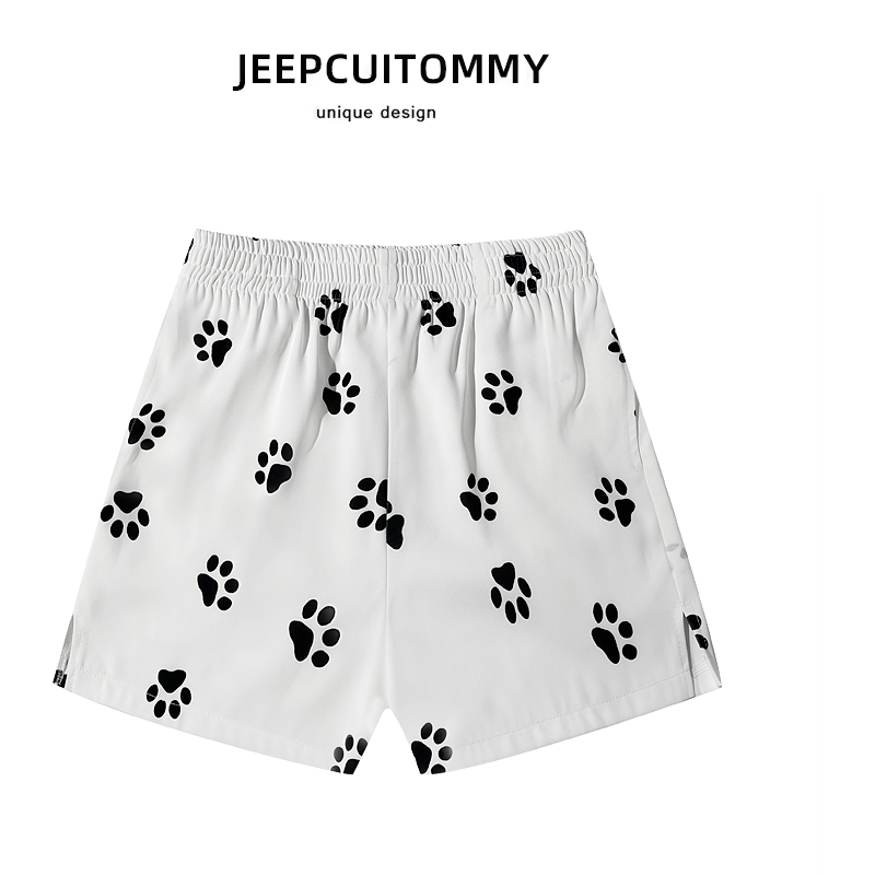 Xinyang cotton printed dog footprint sports shorts for women in summer loose casual wear a character