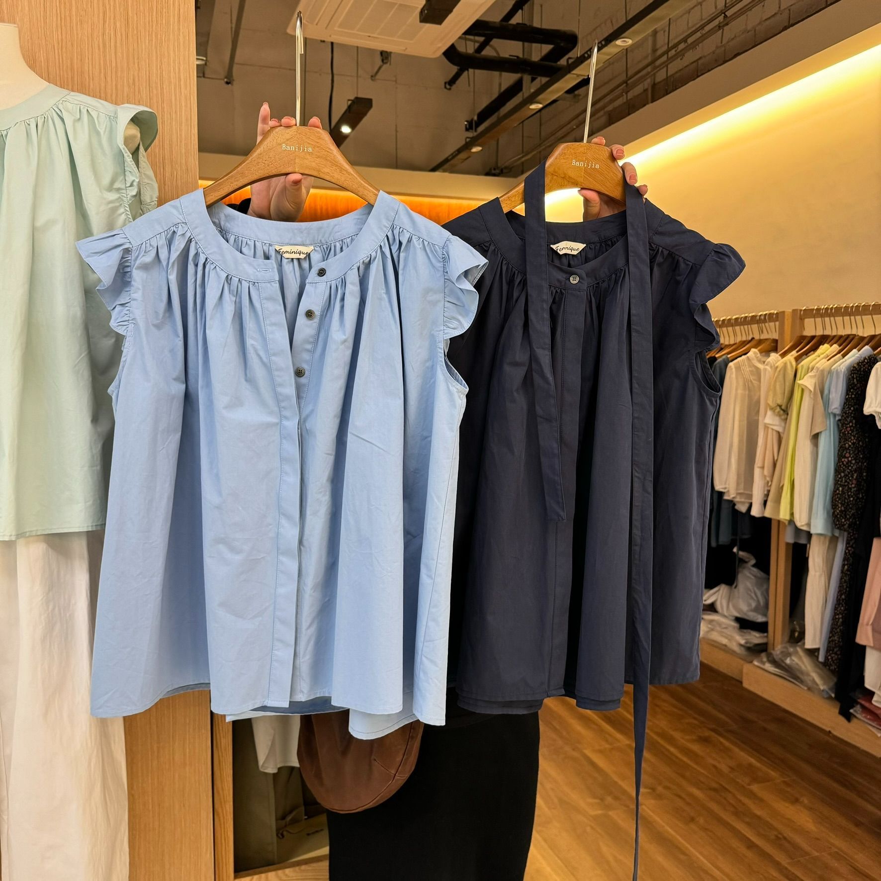 Korean age-reducing solid color fashionable Feifeisle sleeve shirt for women 2025 summer new loose and versatile slim vest top