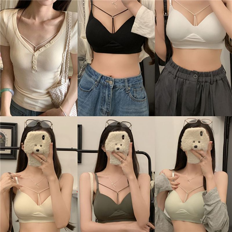 純欲風黑色美背小吊帶背心內衣女裝2025新款性感掛脖外穿內搭上衣