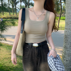 美式復古露背吊帶背心女夏季新款性感辣妹內搭帶胸墊外穿美背