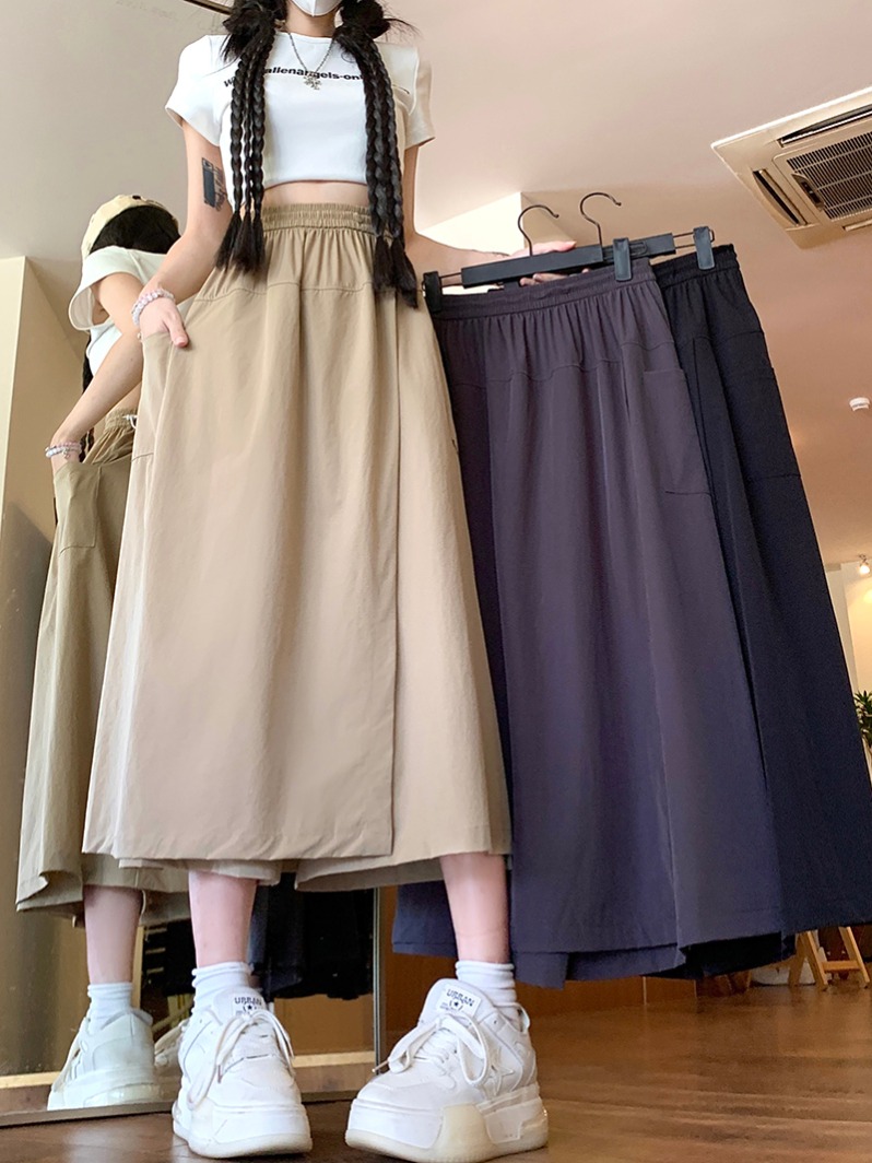 Real photo Yamamoto wrinkles, work dress, women's summer skirt, small pants