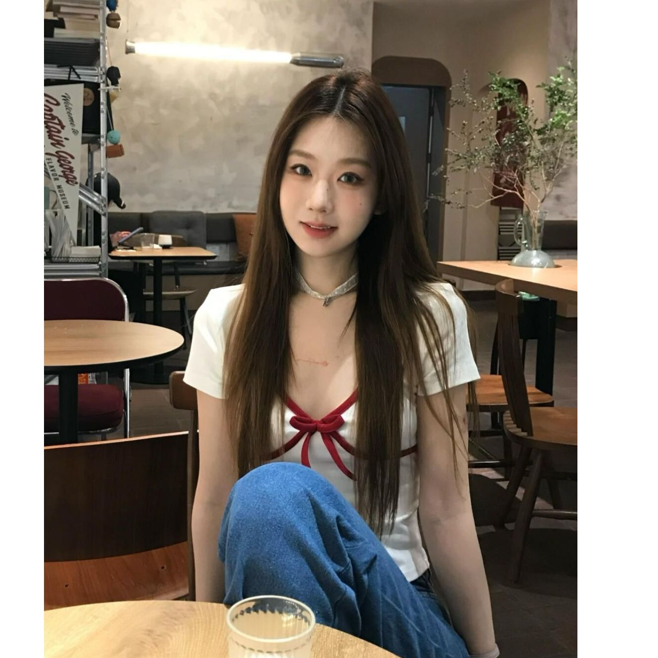 純欲v領短袖t恤女夏季小個子收腰溫柔系辣妹短上衣