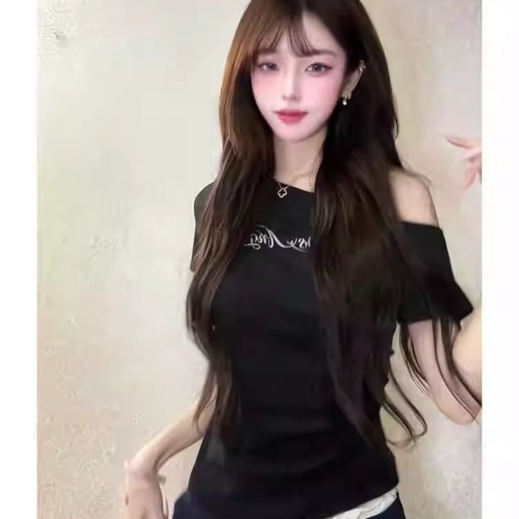 多巴胺藍色露肩無袖掛脖吊帶背心女夏外穿純欲辣妹上衣音樂節穿搭