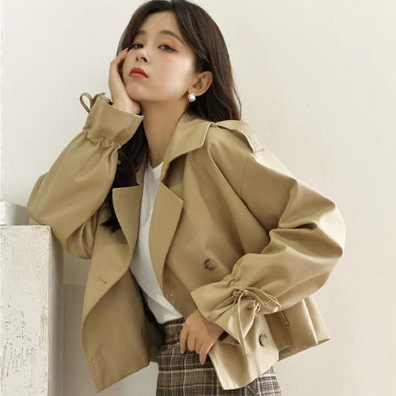 有內里#2025新款寬鬆小個子潮外套女潮ins秋季炸街短款西裝風衣