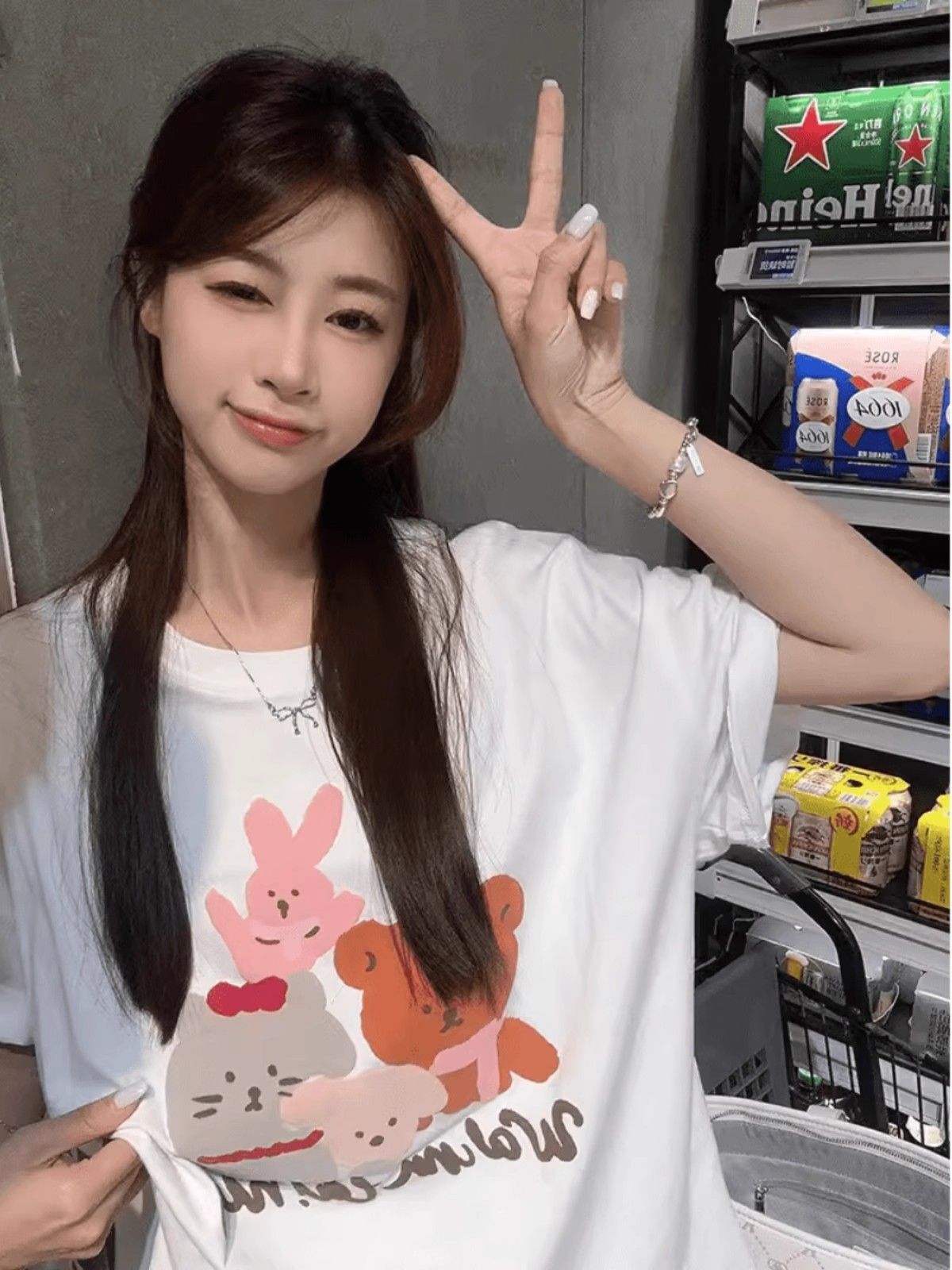高品質純棉220克精梳緊密100%棉 寬鬆短袖t恤女
