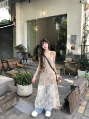 實拍~韓版顯瘦蕾絲吊帶連衣裙+打底背心裙