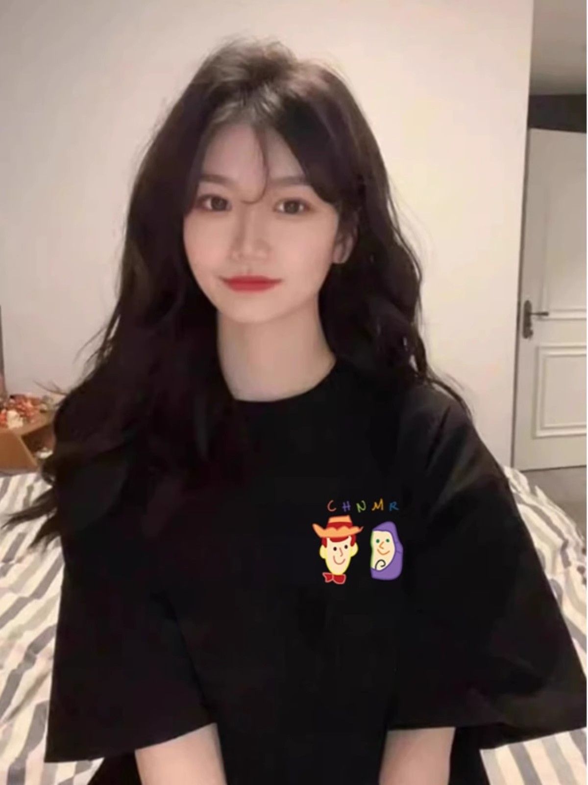 高品質純棉220克精梳緊密100%棉 寬鬆短袖t恤女