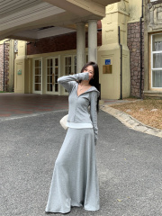 實拍~韓版顯瘦短款長袖連帽外套+半身裙