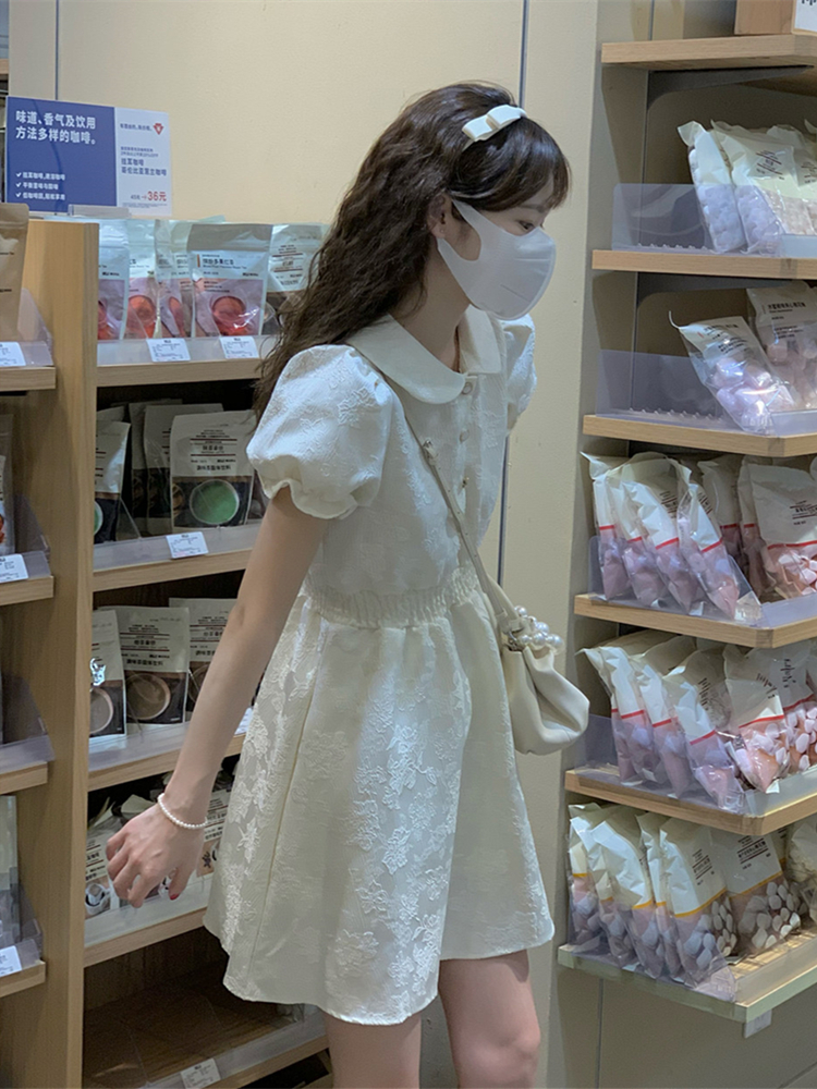 Fairy super fairy waist-hugging dress summer first love small breasts sweet and energetic girl tea-in-the-tea dress