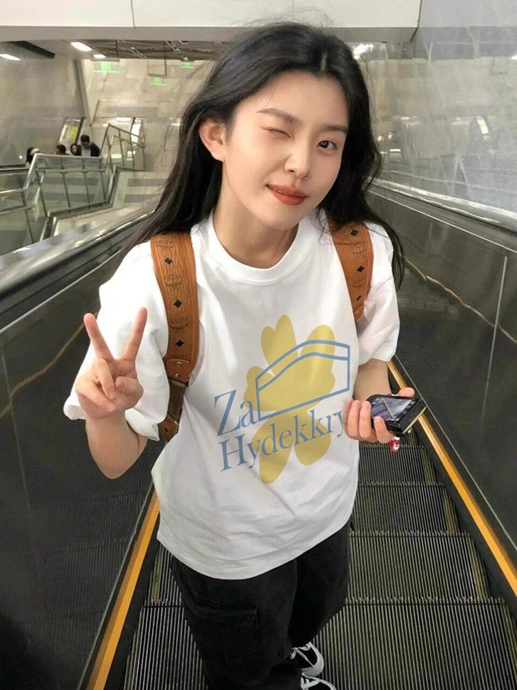 高品質純棉220克精梳緊密100%棉 寬鬆短袖t恤女